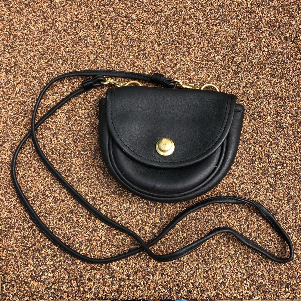 Vintage Coach Black Mini Crossbody Belt Bag